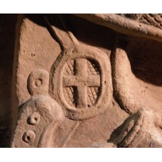 Mayan lintel, solar cross, cross inside circle